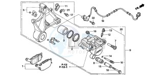 CB1300F1 CB1300SUPER FOUR drawing REAR BRAKE CALIPER