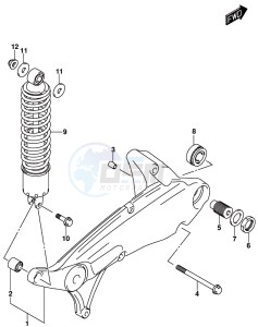 AN650 BURGMAN drawing REAR SWINGINGARM