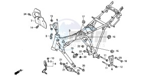 CB250 drawing FRAME BODY