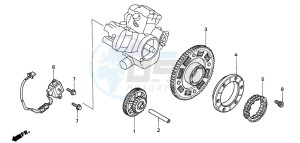 VTR1000F SUPER HAWK drawing PULSE GENERATOR/ STARTING CLUTCH