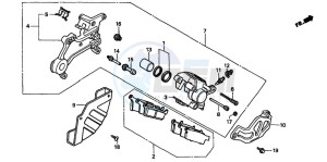 CR125R drawing REAR BRAKE CALIPER