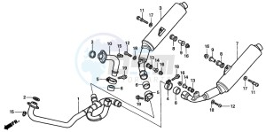 VTR1000F FIRE STORM drawing EXHAUST MUFFLER