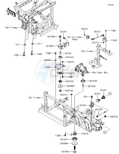 MULE PRO-DXT KAF1000BHF EU drawing Engine Mount