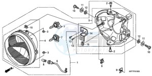 XL700V9 UK - (E / MKH) drawing HEADLIGHT