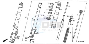 CBR600RA9 France - (F / ABS CMF) drawing FRONT FORK