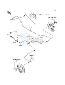 MULE_600 KAF400BFF EU drawing Rear Brake Piping