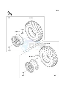 KVF 750 B (BRUTE FORCE 750 4X4I) (B6F-B7FA) A7F drawing WHEELS_TIRES