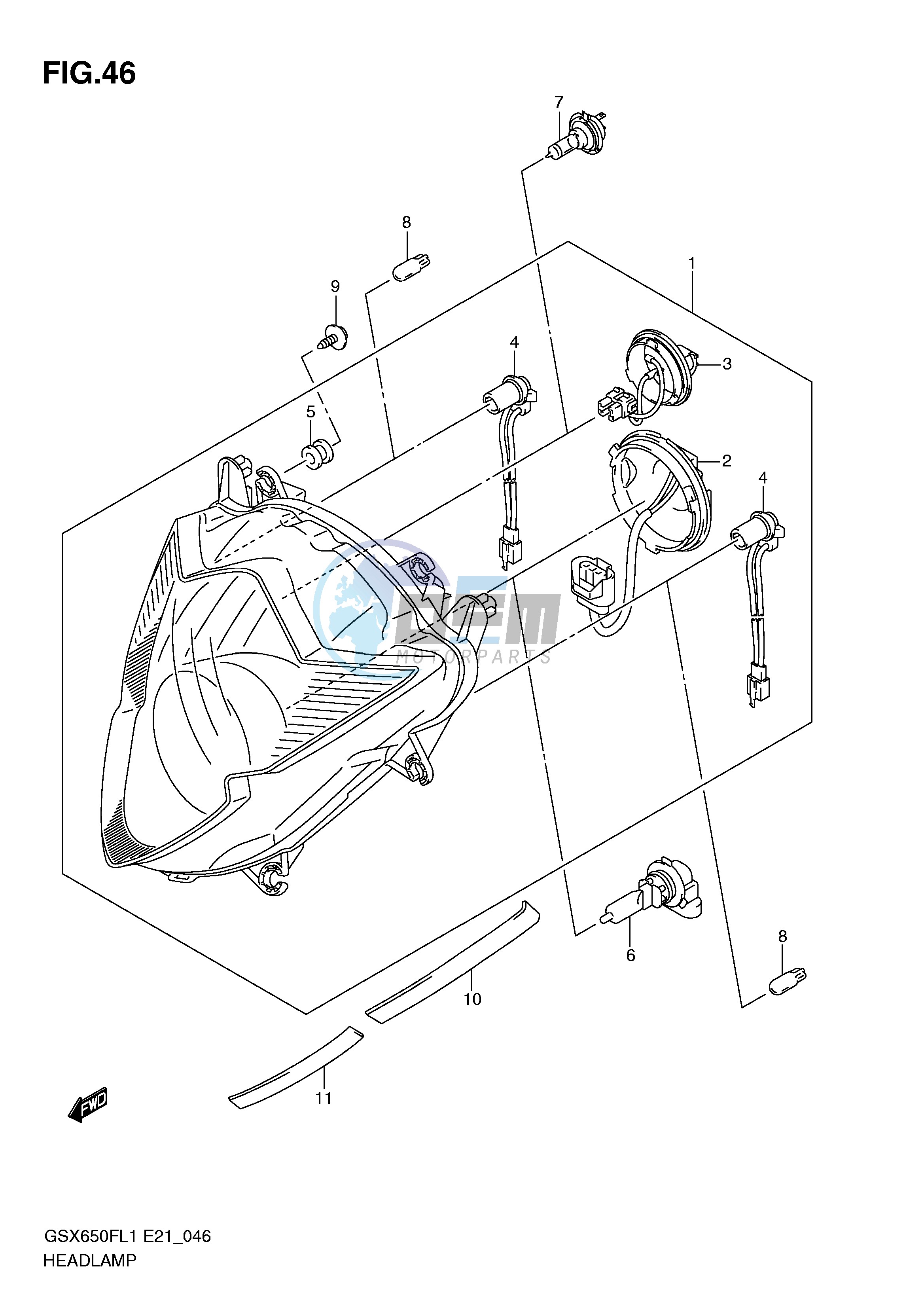 HEADLAMP (GSX650FUL1 E21)
