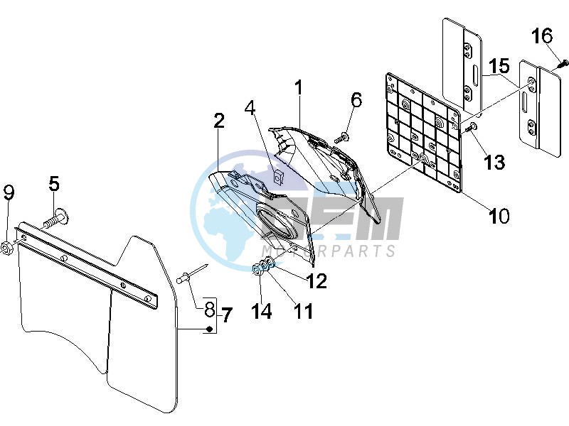 Rear cover - Splash guard