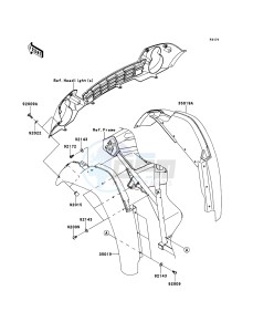 MULE_600 KAF400BEF EU drawing Front Fender(s)