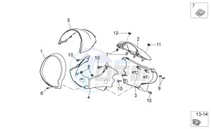 Scarabeo 250 Light e3 drawing Front Fairing