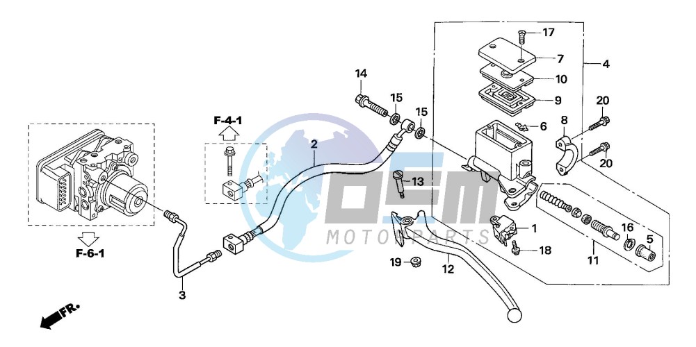 RR. BRAKE MASTER CYLINDER (NSS250EX)