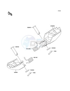 KX85/KX85-<<II>> KX85BCF EU drawing Footrests