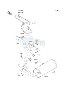 KAF 620 E [MULE 3010 4X4] (E6F-E8F) E8F drawing MUFFLER-- S- -