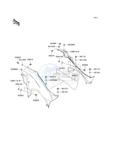 KVF 750 A [BRUTE FORCE 750 4X4] (A1) A1 drawing SIDE COVERS