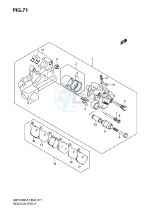 GSF1250 (E2) Bandit drawing REAR CALIPER (GSF1250AK7 SAK7 AK8 SAK8 AK9 SAK9 SAZK9 SAL0)