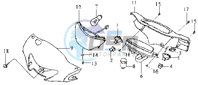 DASHBOARD - TAIL LIGHT - HANDLEBAR COVER