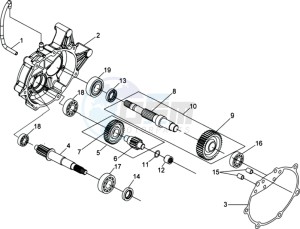 CITYCOM 300 EFI drawing CRANKCASE - DRIVE SHAFT