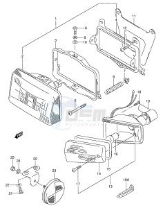 AE50 (E28) drawing HEADLAMP - FRONT TURNSIGNAL