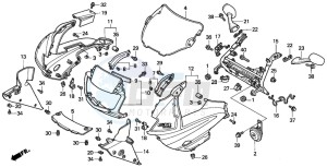 CBR600F3 drawing UPPER COWL (CBR600FS/3S/T/3T/SET)