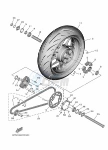 MT-09 SP MTN890D (BAMA) drawing REAR WHEEL