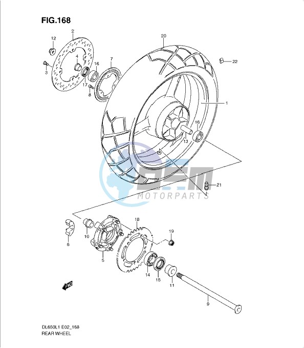 REAR WHEEL (DL650AUEL1 E19)