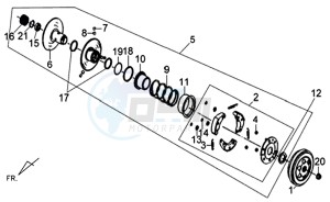 X'PRO 50 (45 KM/H) (AE05W4-FR) (L4-M1) (M1 - 2021) drawing CLUTCH