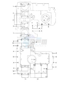 KZ 1000 D [Z1R] (D3) [Z1R] drawing CRANKCASE BOLT & STUD PATTERN -- 80 D3- -