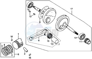 MEGALO 125 drawing PISTON / CRANKSHAFT