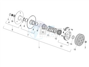 SCARABEO 50 2T CARBURATORE E4 STREET (EMEA) drawing Clutch