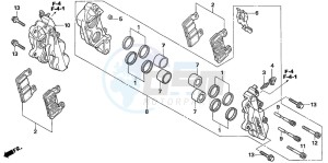 CB1300A CB1300SUPER FOUR drawing FRONT BRAKE CALIPER