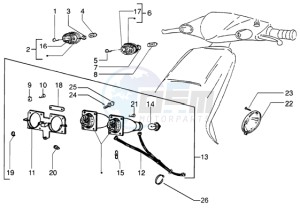 NRG 50 MC3 DD drawing Front light-front turn sig. Lamp