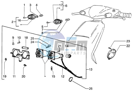 Front light-front turn sig. Lamp