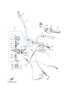 YFM700FWAD YFM70GPXG GRIZZLY 700 EPS (2UD3) drawing STEERING HANDLE & CABLE