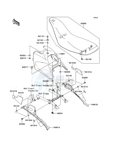 KFX700 KSV700A8F EU drawing Seat