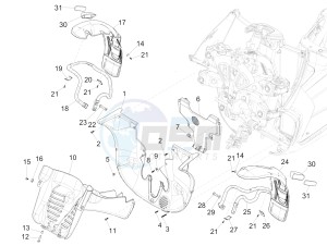 MP3 500 SPORT BUSINESS ABS E3-E4 (NAFTA)2 drawing Wheel housing - Mudguard