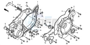 TRX450S drawing REAR CRANKCASE COVER