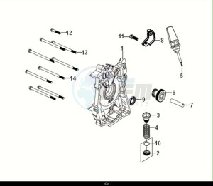 ORBIT III 50 (XE05W2-EU) (E5) (M1) drawing R. CRANK CASE COVER