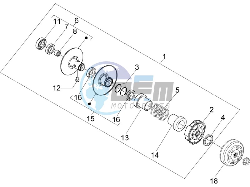 Driven pulley