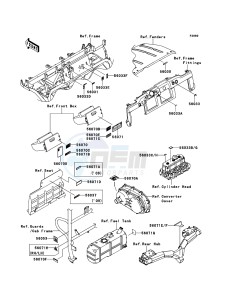 MULE 4010 DIESEL 4x4 KAF950F9F EU drawing Labels