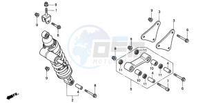 VFR750F drawing REAR CUSHION (VFR750FR/FS/FT/FV)