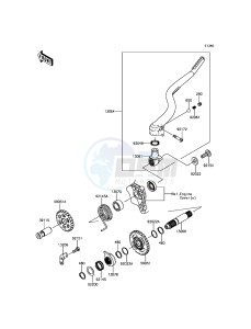 KX250F KX252AHF EU drawing Kickstarter Mechanism