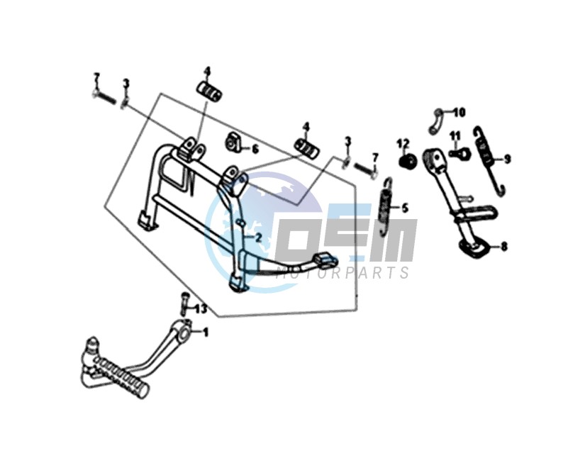 MIDDLE STAND -SIDE STAND- KICKSTART PEDAL