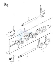 KZ 1000 P [POLICE 1000] (P1-P5) [POLICE 1000] drawing GEAR CHANGE DRUM & FORKS