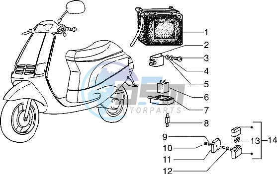 Battery - Relais - Unit turn signal lamps