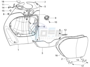 ZIP 50 4T NOABS E4 (EMEA) drawing Front glove-box - Knee-guard panel