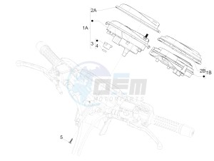 GTS 250 (EMEA, APAC) (AU, Eu, IL, J, Ri) drawing Meter combination - Cruscotto