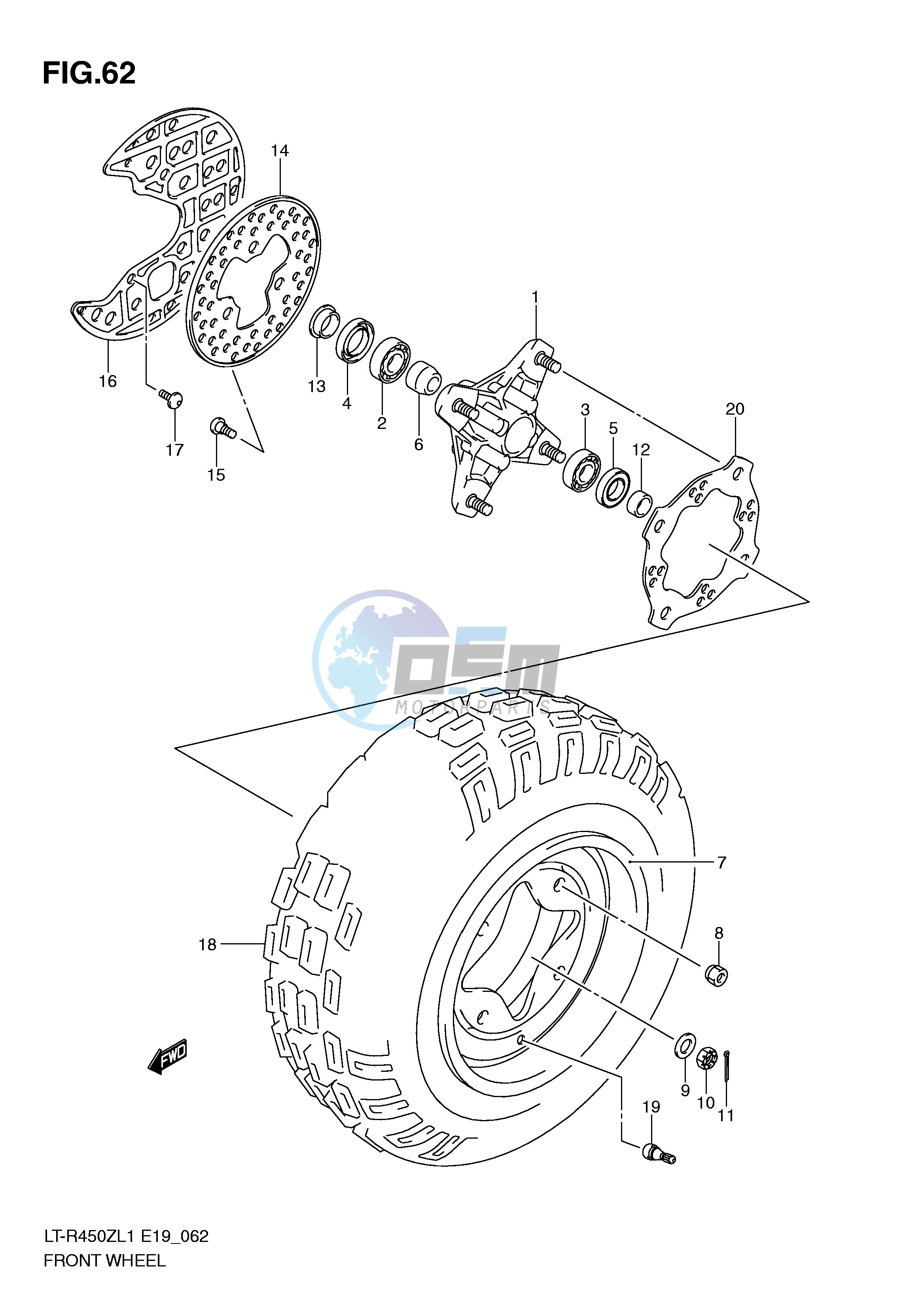 FRONT WHEEL (LT-R450L1 E19)