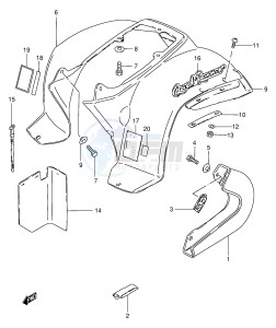 LT50 (P1) drawing REAR FENDER (MODEL L)