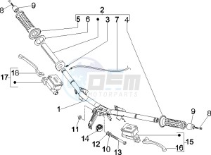 GTS 125 4T E3 UK drawing Handlebars - Master cil